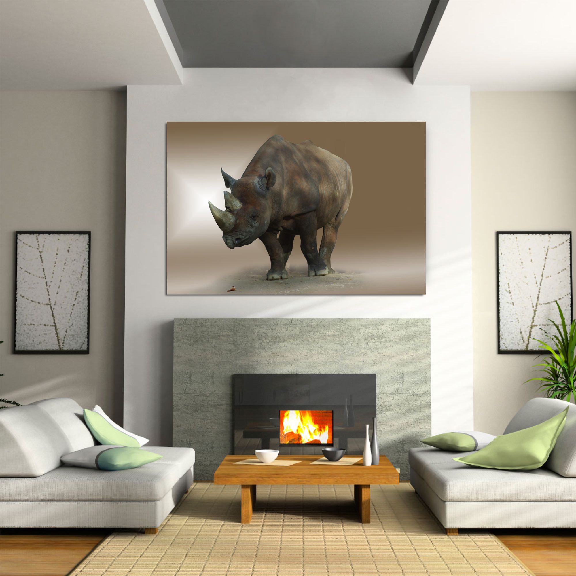 Majestic Rhino Wall Art Canvas Print Cheap Wall Art Home Decor